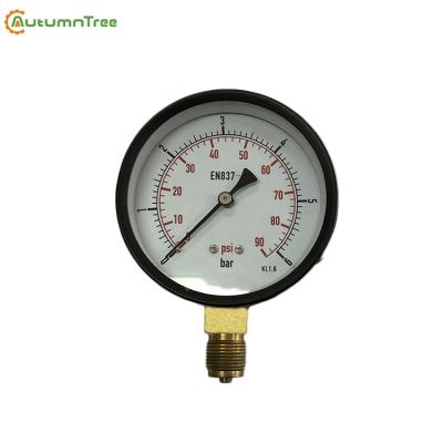 China Black Steel Case Chrome Steel Bourdon Tube Dry Pressure Gauge 2.5