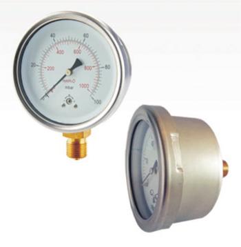 China Water Pressure Stainless Steel Pressure Gauge Gauge Capsule Gauge Brass Connector 1/8