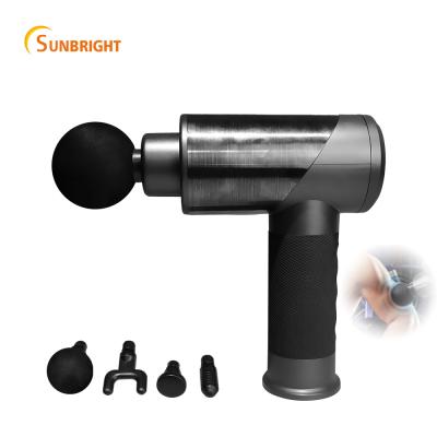 China New Product Metal Fascia Sunbright Gun Metal Apple Style Fascia Therapy Massage Gun Wireless Fascia Gun for sale