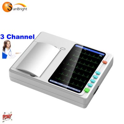 China Portable Metal 3 12 Channel Advance ECG Monitor Touch Screen Portable Wireless ECG Machine for sale