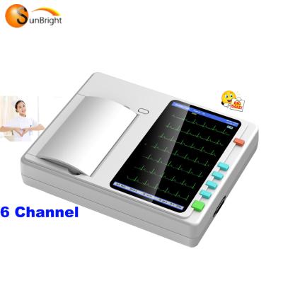 China Metal Digital ecg ECG Machine 6 Channel Touch Screen ECG Medical Device for sale