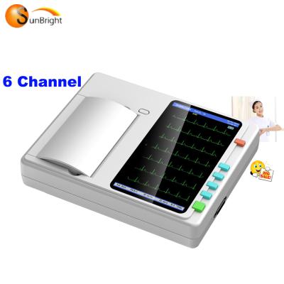 China Metal Health Care ECG Machine 30000 Cases Electrocardiografo ECG Electrocardiograph Device 6 Channel for sale