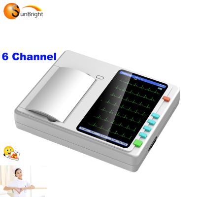 China Portable metal holter 12 ecg monitor lead 6 Channel ECG machines with software electrocardiogram ECG for sale