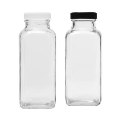 China Wholesale Reusable Empty 250ml 350ml 500ml Milk Tea Glass Bottle With Lid for sale