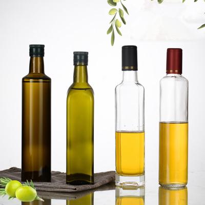 China Household Products Glass Oil Bottle 100ml 250ml 500ml Transparent Olive Oil Bottle for sale