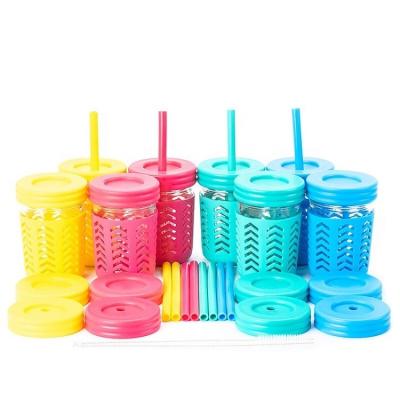 China Factory Wholesale Reusable Silicone Case Glass Bottle Protective Silicone Sleeve Glass Water Bottle for sale