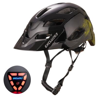 China Color LED Light Customer Mountain Light Cycling Helmet Adult Bicycle With USB Rechargeable Safety LED Helmets for sale