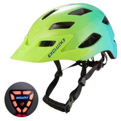 China Color LED Light Customer MTB Cycle Helmet With Led Mountain Bike Helmets Lights Size 55 - 61 Cm for sale