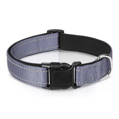 China Wholesale Reflective Soft Dog Collar Neoprene Padded Breathable Nylon Pet Collar Adjustable For Puppy And Small Dogs for sale