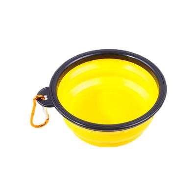 China Automatic Hot Selling Portable Collapsible Pet Bowl Amazon Silicone Puppy Food Container Driver witn Folding Hook For Outdoor Camping for sale