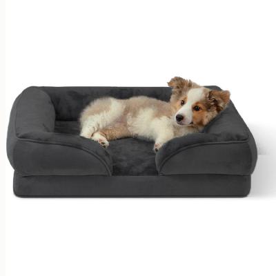 China Amazon Sale Pet Bed Breathable Luxury Dog Sofa Bed Breathable Plush Warm Washable Detachable Large Space for sale