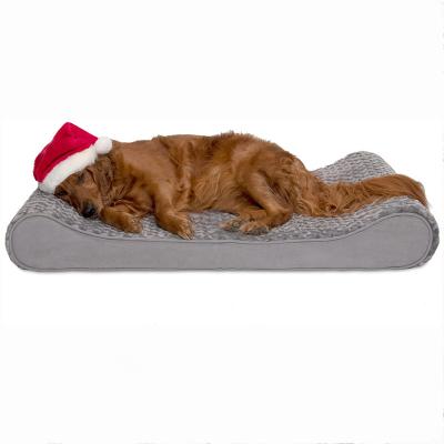 China Calming Breathable Pet Dog Bed Couch Cushion Washable Luxury Eco-Friendly Memory Foam Dog Cutout Shape Orthopedic Bed for sale