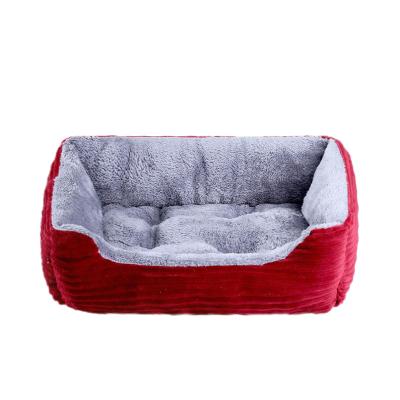 China Soft Plush Cat Dog Bed Cushion Square Pet Kennel Dog Bed Breathable For Small Medium Dogs Cat Puppy Accessories Pet Sleep Room Waterproof for sale