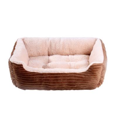 China High Quality Breathable Hot Selling Amazon Velvet Plush Dog Bed Sofa Pet Product Bed For Soft Dog Cat for sale