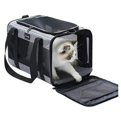 China Stored Pet Travel Accessories Outdoor Cat Travel Carrier Soft Faced Pet Carrier For Dog for sale