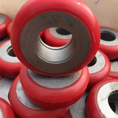 China Custom Polyurethane High Performance Rubber Coated Small Steel Wheel Wheel for sale