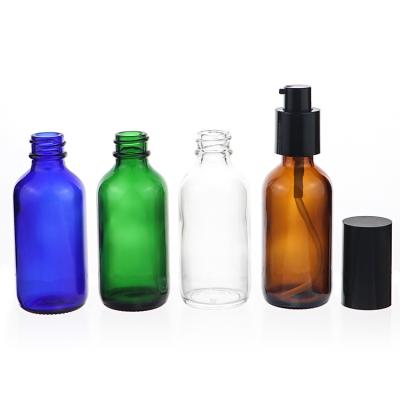 China Custom Color 60ml Cosmetic Spray Pump Dropper Bottle Glass Cosmetic Colored Glass Dropper Bottle With Box for sale