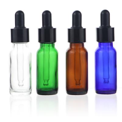 China Amber Glass Dropper Pump Spray Bottle 15ml Cosmetic Custom Cosmetic Colored Glass Dropper Bottle With Box for sale