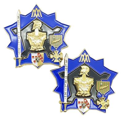 China China Wholesale Custom Your New Design Gold Plated Badges Challenge Memorial Badge Collar Metal Badges for sale