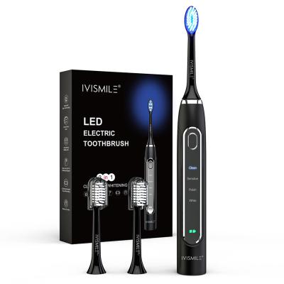 China IPX7 Waterproof Food Grade Battery Operated IVISMILE Teeth Whitening Sonic Soft Electronic Toothbrush Light Led for sale