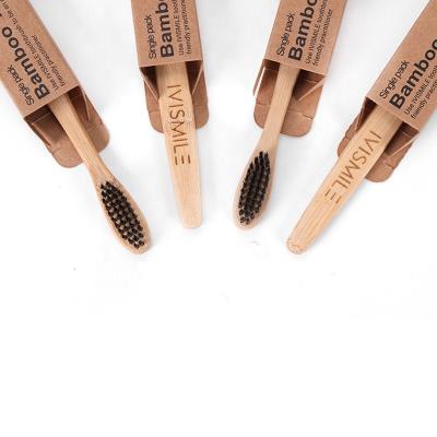 China Disposable CE Approved OEM Professional Portable Teeth Cleaning Adult Natural Bamboo Toothbrush Charcoal for sale