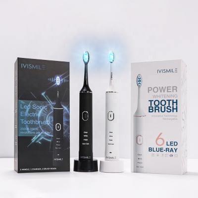 China IVISMILE IPX7 Rechargeable Waterproof Food Grade Adult Led Teeth Whitening Sonic Electric Toothbrush for sale