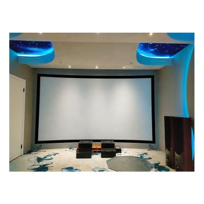 China ISKSCREEN Arc View White Curtain HD Projector Screen 100 Inch Curved Screen Projector for sale