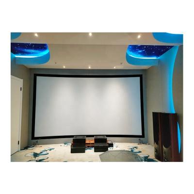 China 200 Inch Arc Frame Framed Holographic Screen Fabrics White Projection Screen for sale