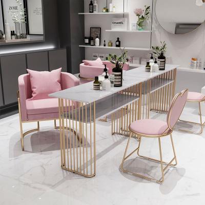 China Modern cheap price style salon furniture metal nail salon table for sale