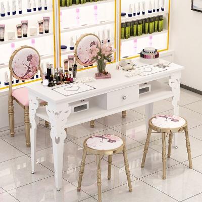 China Modern Customized Nail Salon Chair Nail Salon Supplies Manicure Table Salon Furniture for sale