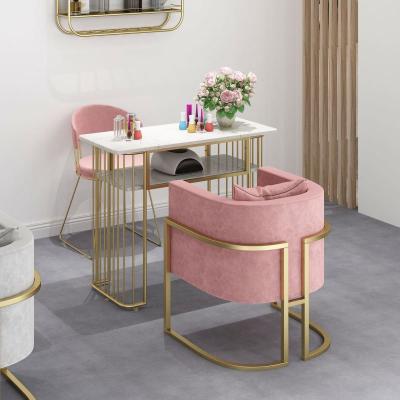 China Factory Price Modern Modern Style Salon Furniture Metal Nail Salon Table for sale