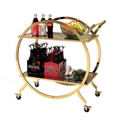 China Easy to Use and Durable Hotel Restaurant Tea Coffee Wine Serving Cart Liquor Cart with Wheels for sale