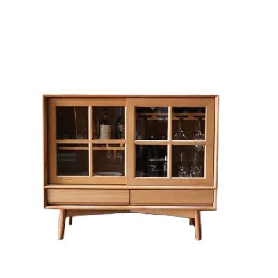 China Antique Style Home Furniture Pine Wood Wooden Sideboard With Iron Legs for sale