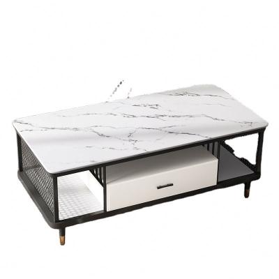 China Italian light luxury simple marble table stable stand small TV style household living room dish rock family coffee table for sale