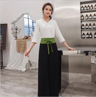 China Classic Technician Clothing Summer Foot Bathing Suit Summer Beauty Salon Workwear Female Beautician Clothing for sale