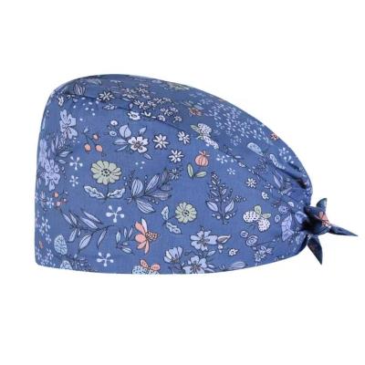 China Safety Cotton Personal Breathable Surgical Hat Printed Nurse Hat Dustproof Cap for sale