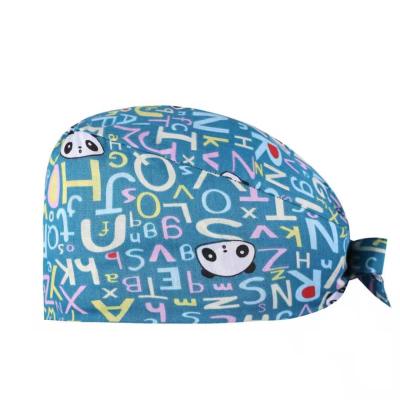 China 100% Handmade Cottons Print Many Design To Choose Nursing Dust Nurse Healthcare Spa Beauty Salon Hospital Pharmacy Operating Room Surgical Cap for sale