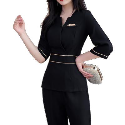 China High Quality Breathalbe Elastic Custom Logo Massage Beauty Industry Salon Technician Workwear Women Tunic Spa Thai Uniform For Lady for sale