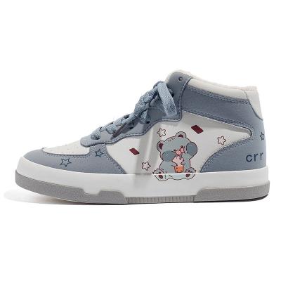 China Fashion Trend Women Back Bunny High Top Blue White Popular Sneakers Sneakers For Female for sale