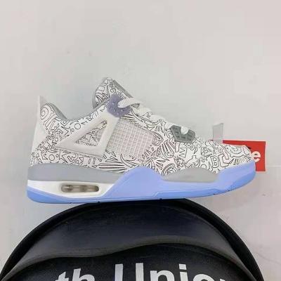 China Latest Design Quality TPR Blue Athletic Shoes High Top Unisex Basketball Shoes And White Sneakers for sale