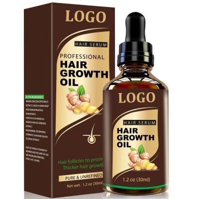 China Private Label Natural Hair Loss Prevention Anti Hair Loss And Promotes Hair Regrowth Ginger Hair Growth Oil For Men And Woman for sale