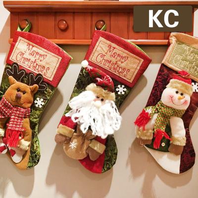 China Other Christmas DY08 Storing Snowman Santa Claus Elk Bear Print Home Christmas Tree Decor Candy Gift Bag Bangs Christmas Gift Bag for sale