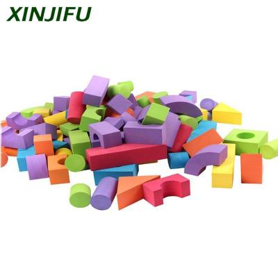 China 52pcs Environmental Friendly Educational EVA Foam Building Block Colorful Geometry Blocks Kids Intellectual Toys for sale