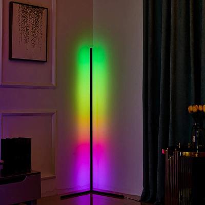 China 2021 Modern Hot Selling Black Modern Amazon Instruments Tripod RGB Floor Lamp Minimal Corner Bracket Lamp for sale