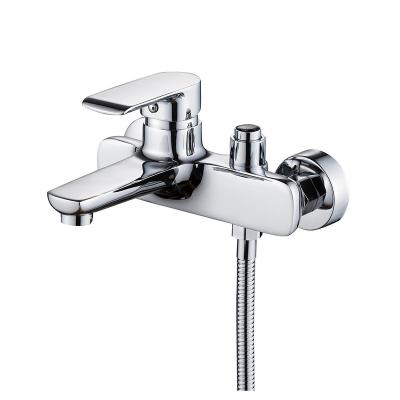 China Wall Mounted Thermostatic Triple Faucet Water Mixing Hot And Cold Shower Head Taps Bathroom Faucet Sink Spray Shower Faucet for sale