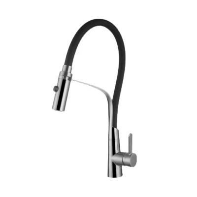 China With Slide Bar Kitchen Faucet Silicone Hose Swivel Large Outlet 304 Stainless Steel Removable Two Speed ​​Drain for sale