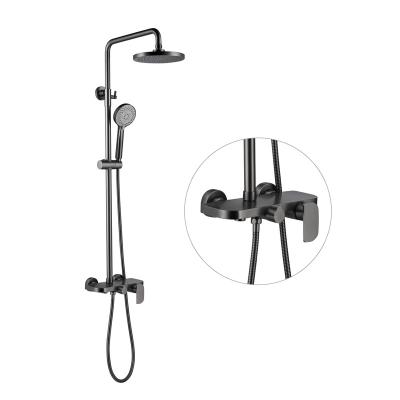 China Durable High Quality Contemporary Hotel Bathroom Hot Cold Water Rainfall Waterfall Washroom Shower Mixer Set for sale