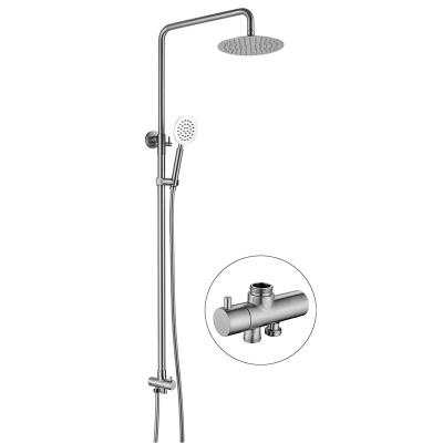 China With Slide Bar Modern Hotel Hot Selling Rainfall Round Shower Head Stainless Steel Bathroom Rain Shower Set for sale