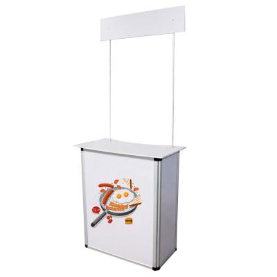 China Aluminum + PVC Promotional Portable Promotion Table Counter For Display for sale