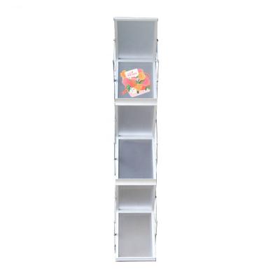 China Aluminum+iron+PS Board Magazine Literature Racks 6 Pockets Brochure Catalog Rack Holder for sale